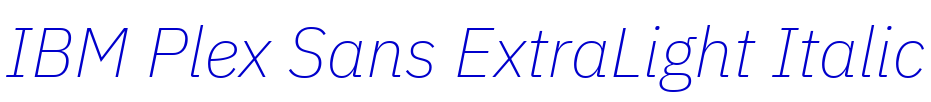 IBM Plex Sans ExtraLight Italic フォント
